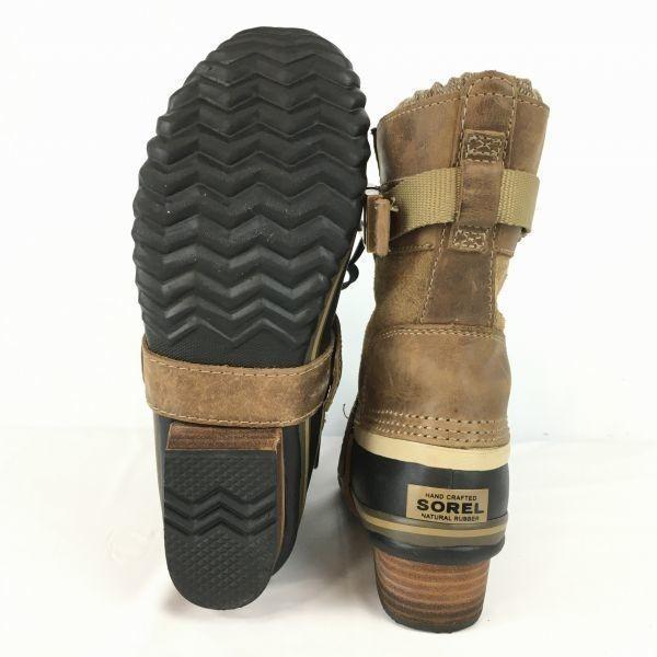 Sorel Женские зимние ботинки из натуральной кожи коричневого цвета, размер 23.5, с ремнем(ИСПОЛЬЗОВАЛ)