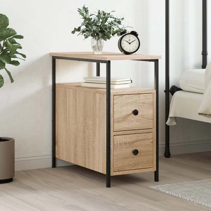 VidaXL Bedside Table Sonoma Oak 30x60x60 Cm Engineered Wood 826065