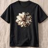 Unisexs Soft Tshirt Breathable Shortsleeved Casual Party Top Floral Leopard Stripe Design Casual Versatile Black White