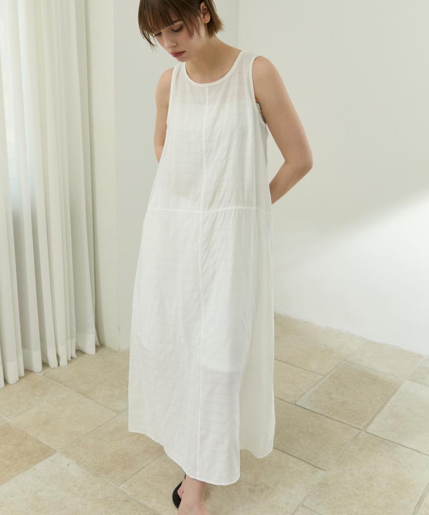 Wioi Refresh Seethrouh Dress_Check White