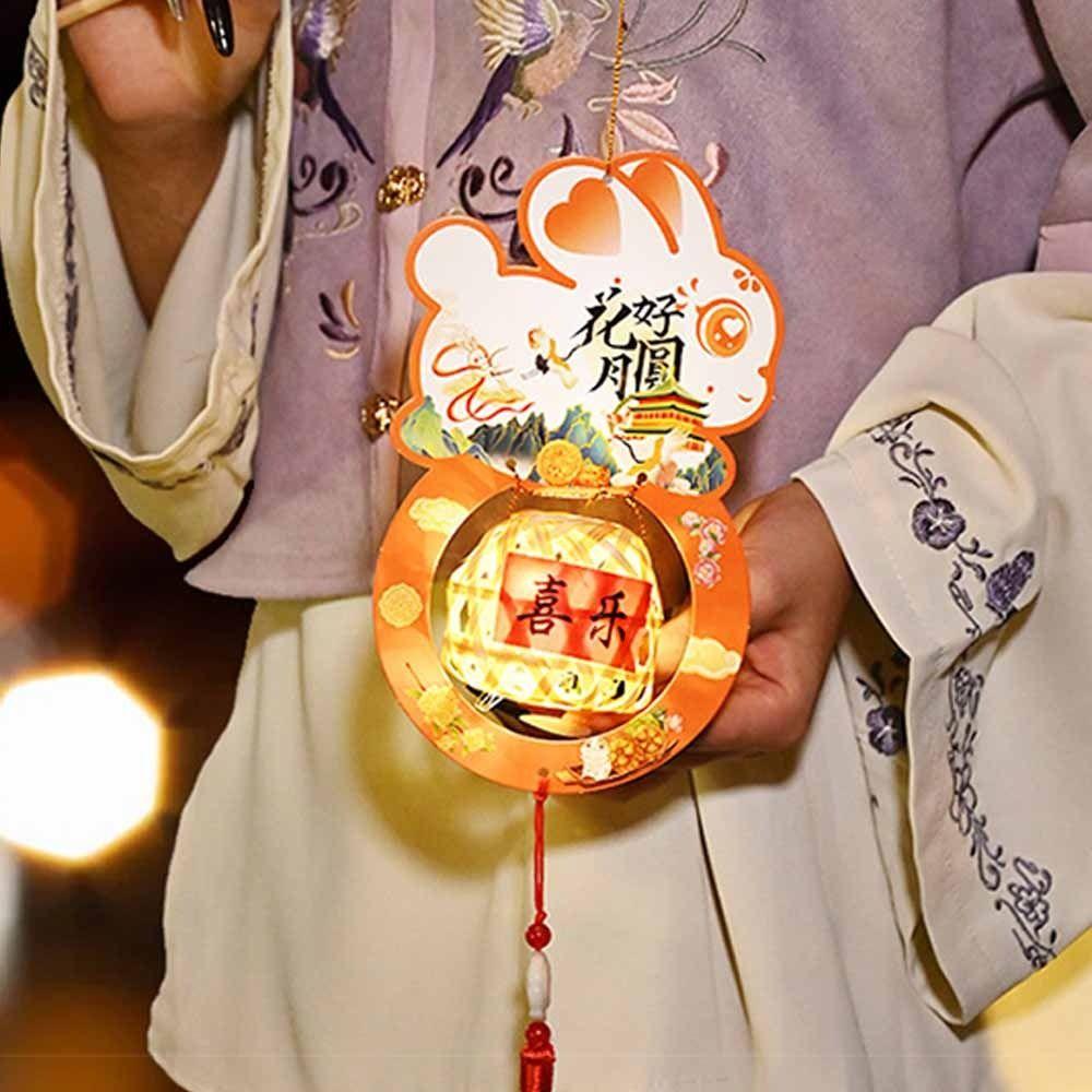 Weaving Middle Autumn Festival Lantern 3D Ancient Style Handheld Lantern Women