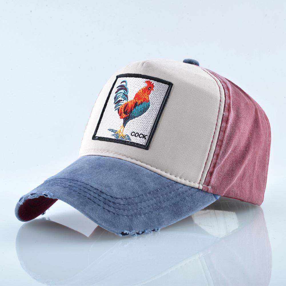 Кепка с вышивкой Животные нашивка Мужская Snapback Хип-хоп Папина кепка Женская Всесезонная Регулируемый козырек Кепка Винтаж Деним Бейсболка Минималистичная