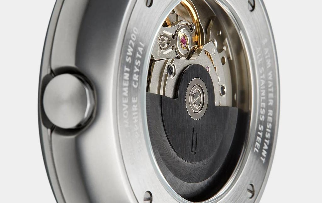 Lilianthal Berlin Automatic Watch with Date Display and Skeleton Made in Men's Back, Germany, Silver, Z01-101-B023A