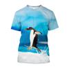Cute Penguin 3d Print Animal T Shirt For Men Fashion Casual Oversized T-shirt Summer Round Neck Short Sleeve Children Tees