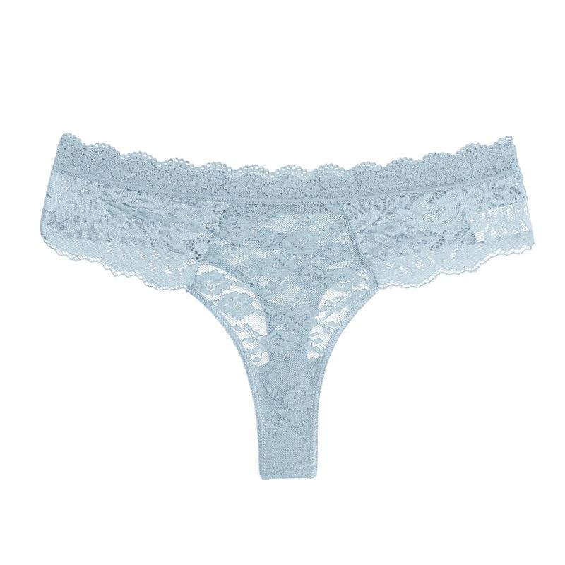 FINETOO Lace Flower Panty for Women Pure Cotton Breathable Soft Lingerie Low-Waist Solid Color Briefs S-XL