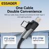 Essager 2 в 1 USB Type C кабель 65 Вт PD быстрая зарядка провод Type C к Lightning кабель для iPhone 15 14 Pro Max MacBook iPad Xiaomi