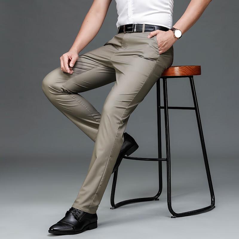 Yiliteng Men's 2024 Summer Lightweight Casual Business Pants