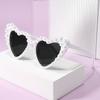 New In Luxury Fine Shimmering Love Pearl Sun Glasses Women Heart Glasses Casual Bling Sunglasses Lentes De Sol Mujer