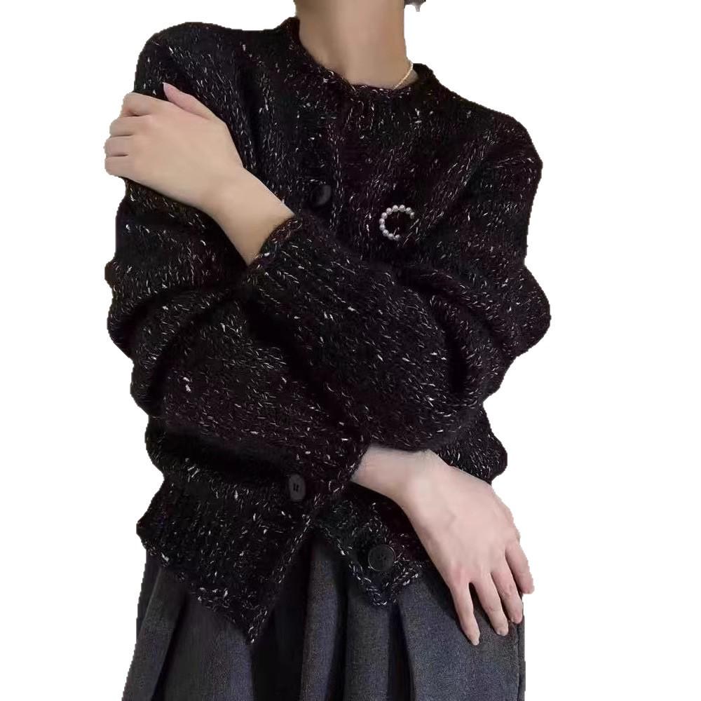 European Style Red Wool Cardigan - Women's Autumn/Winter Zodiac Knit Sweater Coat