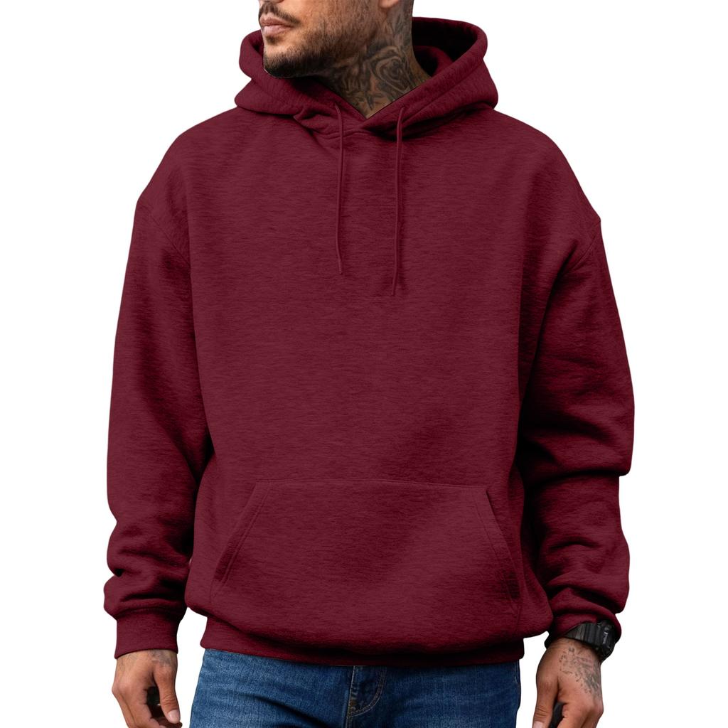 Men's Japanese Hoodie American Solid Color Long Sleeves Hooded Hood Hoodie Hoodie