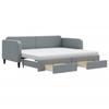 VidaXL Daybed with Trundle and Drawers Light Grey 90x200 Cm Fabric 3196870