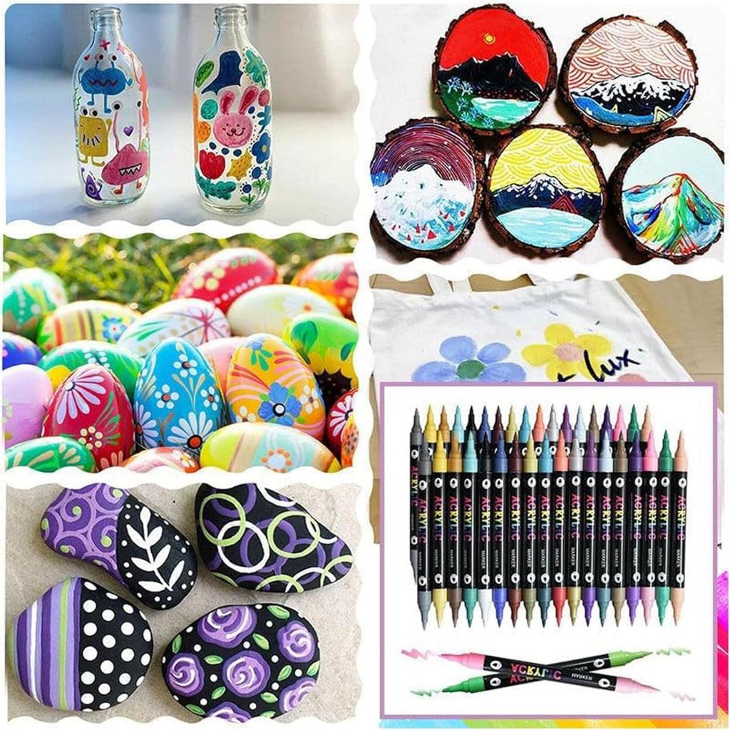 Двусторонний акриловый маркер - 24/48/72/96/120/168 цветов, пигментный маркер подходит для рисования, керамики, дерева, холста, пластика, DIY поделок 3 мл