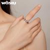 WOSTU 925 Sterling Silver Black Cat Claw Open Rings Size 6-9 Cute Pet Finger Ring for Women Party Original Fine Jewelry