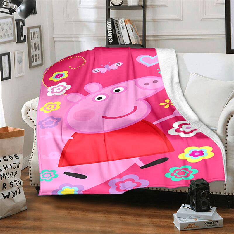 1pc Blanket Peppa Pig2 Print Design, Lightweight Blanket for Sofa, Bed- Soft &Warm, Gift for All Seasons like Christmas, Halloween