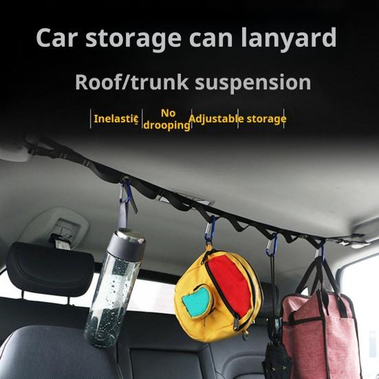 Автомобильная вешалка для одежды из нейлона с регулируемой длиной, дорожная бельевая веревка для автомобиля