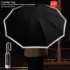 Fully Automatic Sun Protection Umbrella with Hanging Hook Auto Open Windproof Rainproof UV Protection with Anti-UV Coating Compact Folding Parasol