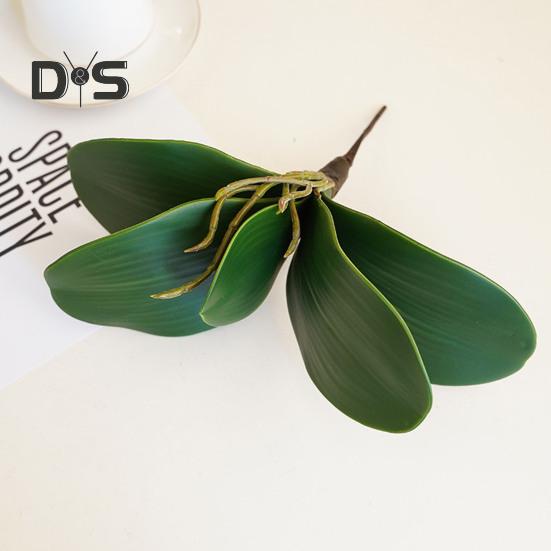 Прозрачная текстура, искусственное растение без полива, яркие поддельные листья орхидеи фаленопсис