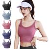Slim Yoga Fitness Underwear For Women Mesh Patchwork Soft Breathable Shockproof Padded Bra U Back Hollow Out Sports Tops
