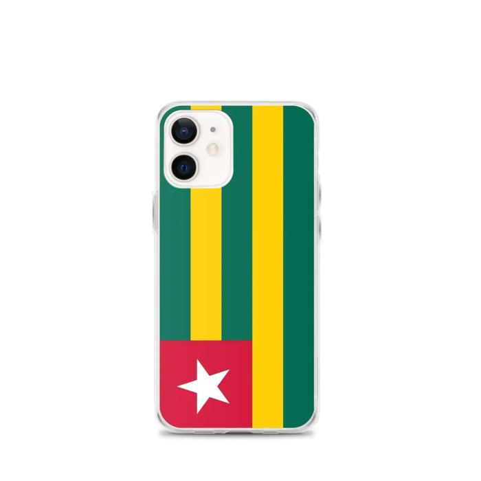 Coque iPhone - Drapeau Togo - iPhone 12 Mini - Souple - Multicolore - Verticale