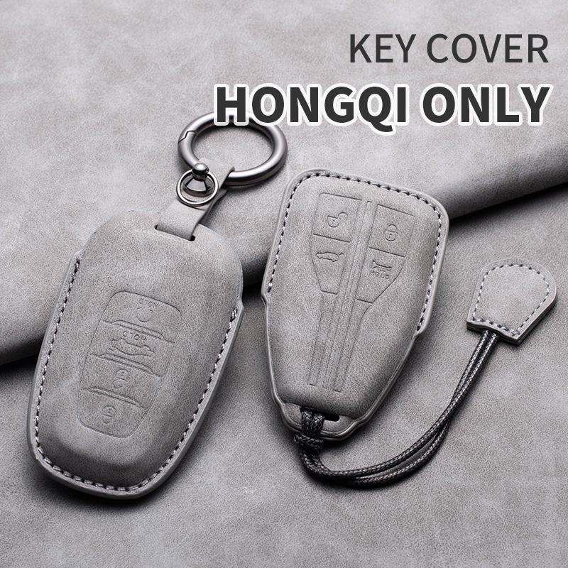 New Sheepskin Car Key Case Cover Protector Shell For FAW Hongqi H9 H7 H5 HS5 HS7 HS5 H7 H5 HS7 Smart Remote Keychain Accessories