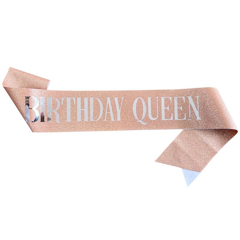 Европейская и американская мода Блестящая лента на день рождения - Лента Королева/Девушка на день рождения