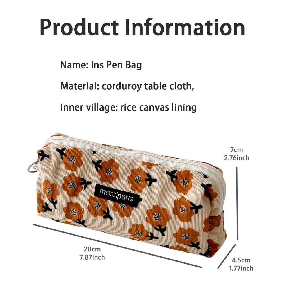 1 шт. вельветовая сумка для карандашей, пенал для ручек, винтажная цветочная сетка, художественный стиль, студенческая сумка, уникальный чехол для хранения канцелярских принадлежностей, школьный
