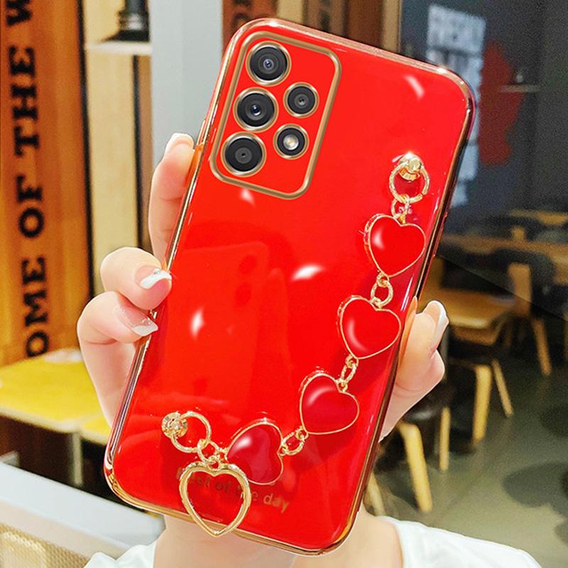 Для Samsung A13 чехол Love браслет с цепочкой силиконовый чехол для Samsung Galaxy A23 A33 A53 A73 A32 A12 A52 A72 A02S A31 Coque