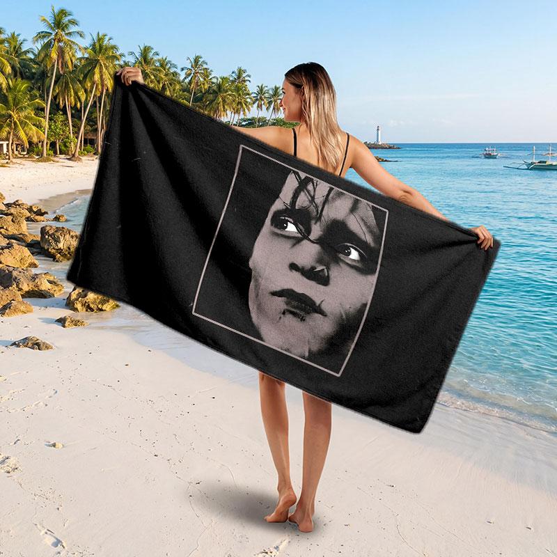 Large Beach TowelEdward Scissorhands Soft Absorbent Towel Beach Bath Home Use