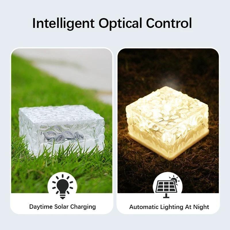 Солнечный уличный кубик льда кирпичи камни огни солнечный 1 светодиод в земле дорожки патио двор сад светящийся свет