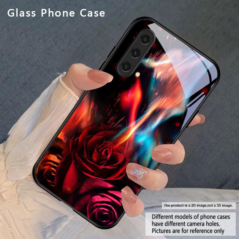 Яркая Пламенная Роза Для OnePlus Nord CE 2T 2 3 Lite N20 N30 6T 7 7T 8 8T 9 10 Pro 11R 12R 13R Ace 2V 5 Pro Стеклянный Чехол Для Телефона