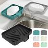 1/2/3PCS Silicone Soap Dish Portable Self Draining Soap Dishes Kitchen Sink Soap Tray Sponge Drain Pad Home Bathroom Soap Holder