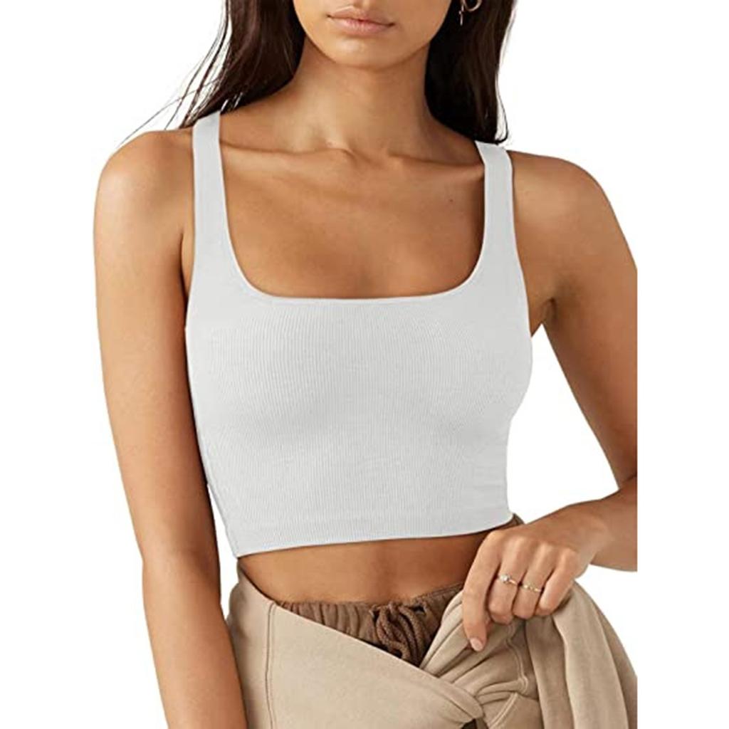 Женская мода повседневная тонкая безрукавка с нитками футболка топ