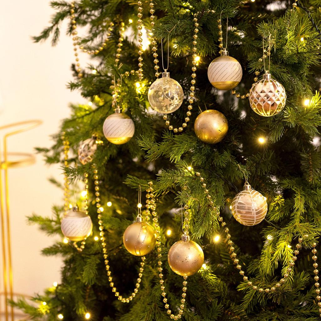 Valery Madelyn Christmas Pack of White Christmas Tree Proposal Wedding Store Elegant Ornaments, 6cm, 16, Gold, Platinum, Decorations, Decorations,