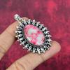 Pink Thulite Gemstone Pendant 925 Sterling Silver Jewelry, Handmade Antique Pendant Jewelry, Gift For Mother