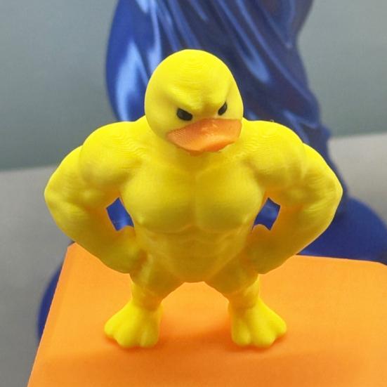 Мускулистая статуя утки, 3D-печать, желтая мускулистая фигурка утки, скульптура для дома