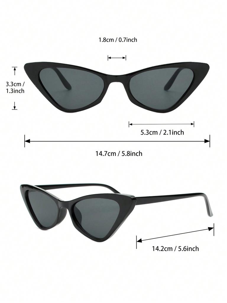 3PCS Men Shades Fashion Plastic Cat Eye Frame Women Sunglasses For Daily Life Eyewear Accessories.
