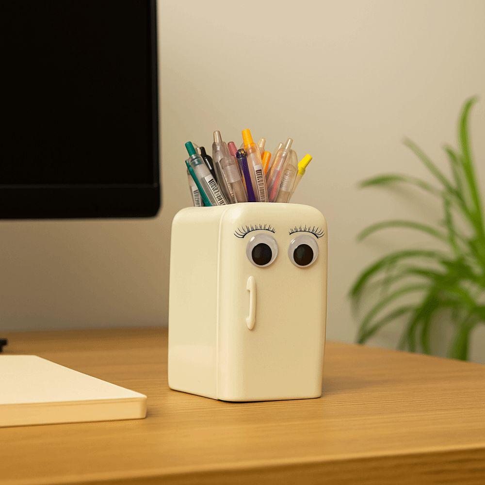 Refrigerator Shaped Pen Holder Portable Pen Container High Quality Desktop Storage Rack