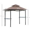 2.5x1.5m (8'x5') Grill Gazebo Canopy, Double Tiered Outdoor BBQ Gazebo Shelter with 2 Side Shelves for Garden, Patio, Barbecue, Picnic, Coffee