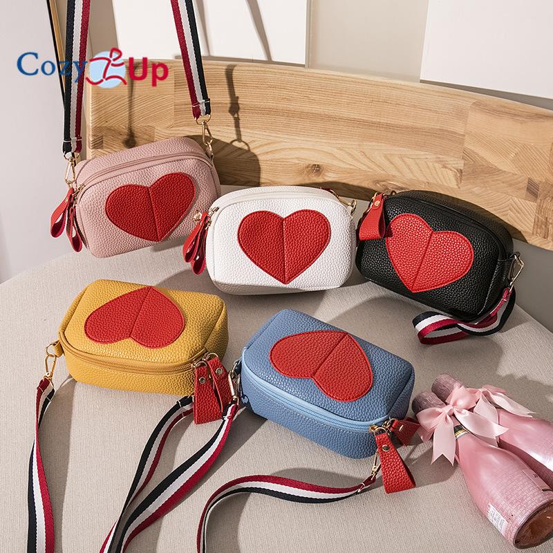 Cozy Up Color Contrast Heart-shaped Camera Phone Bag for Women's Long Casual Diagonal Cross Bag