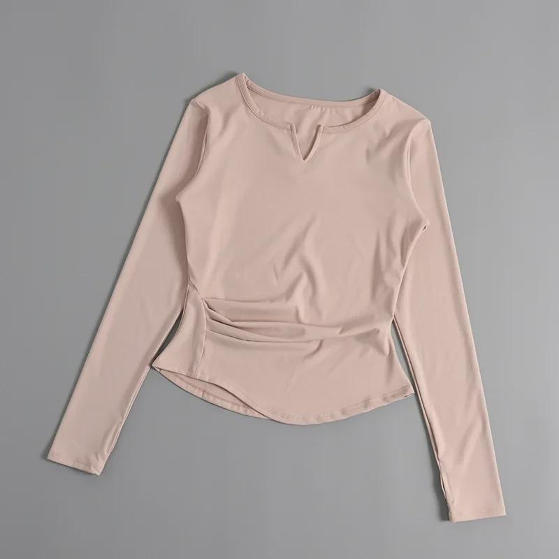 Футболка облегающего кроя с длинным рукавом, быстросохнущая, дышащая, для бега и йоги