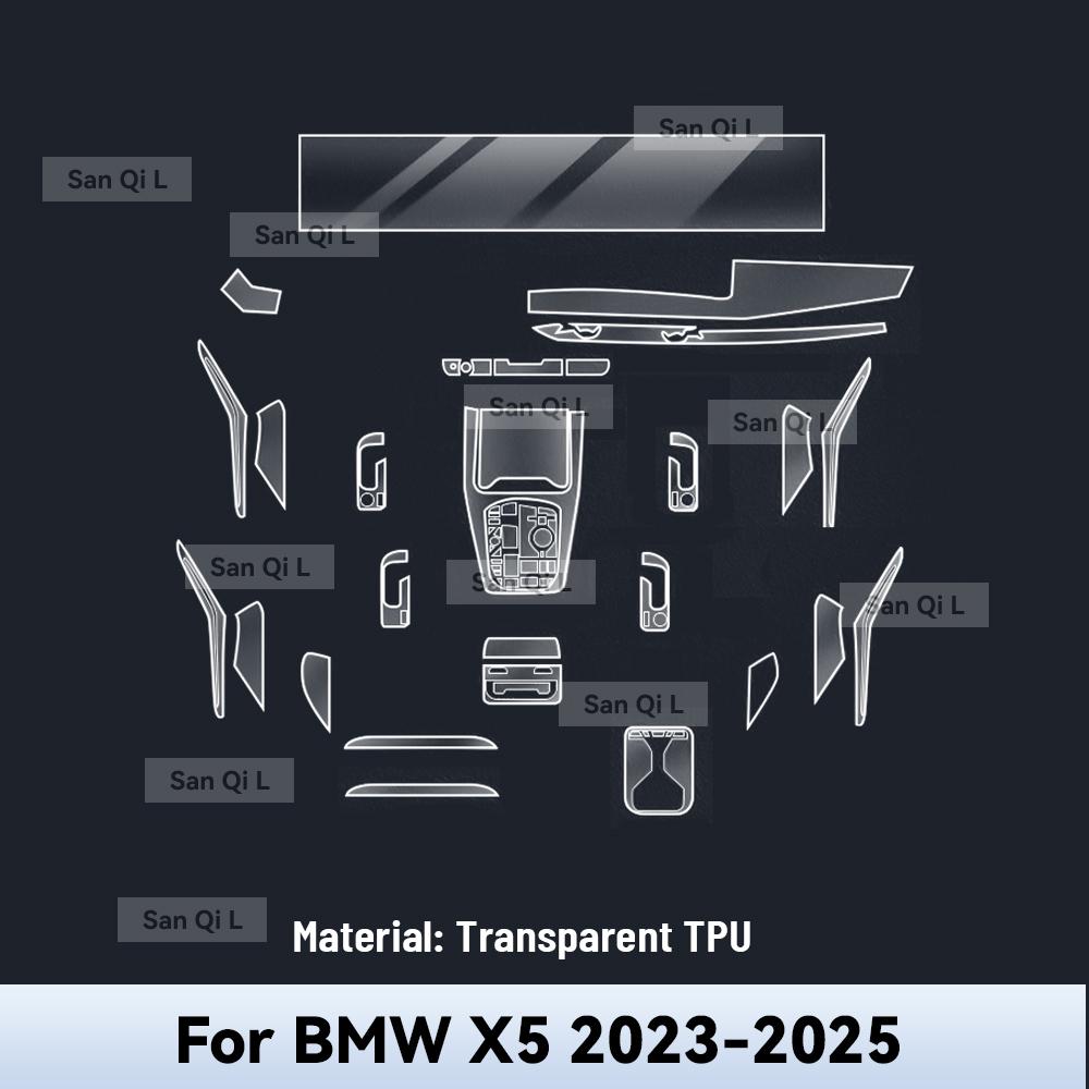 Transparent TPU For BMW X5 2024 2025 Car Center Console Media Dashboard Navigation Anti-scratch Protector Interior Film