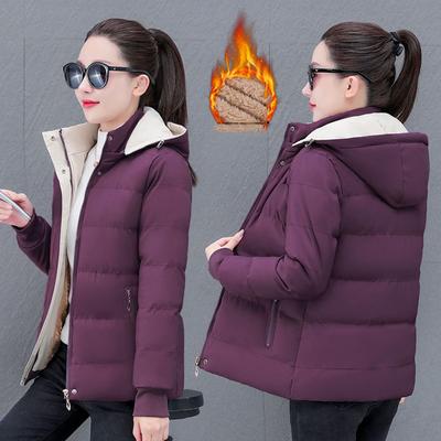Зимняя женская куртка Add Velvet Add Cotton Down Cotton Clothes Women Coats Loose Removable Cap warm Female Upperwear