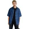 Levis SS25 Повседневная Удобная Однотонная Джинсовая Рубашка с Коротким Рукавом Мужские рубашки Синий 004HN-0000