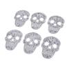 6 Pieces DIY Skull Rhinestone Patch Appliques Iron On Bags Clothes Sewing