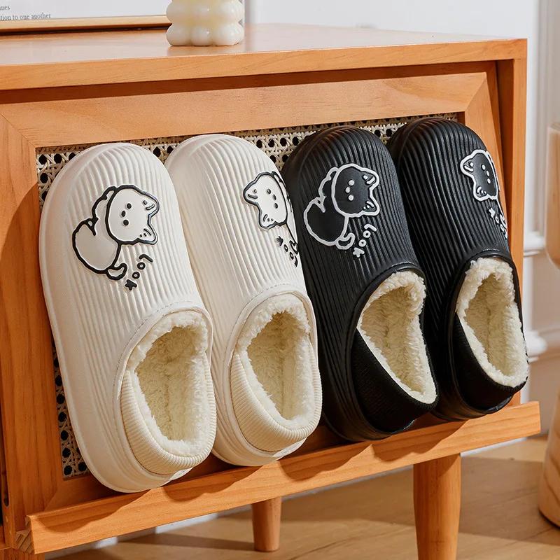 Unisex EVA Slippers Indoor Sandals Warm Home Shoes Solid Color Waterproof Soft Thick Sole  Women Mens Shoe Dual Purpose 2024