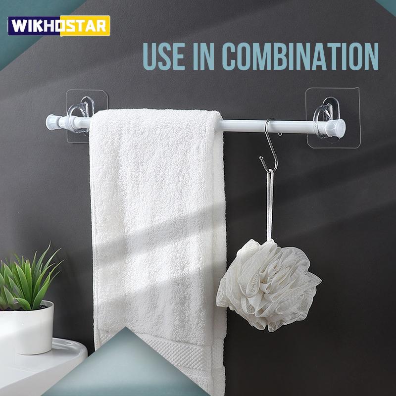 All-in-oneal Round Hooks Strong Self Adhesive Door Wall Shower Bottle Hooks Transparent Wall Holder Sucker for Household