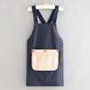 Waterproof Kitchen Apron Sleeveless Cross Back Cooking Baking Bibs with Removable Hand Towel Anti-fouling Restaurant Uniform