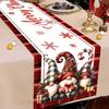 Cotton Linen Blend Christmas Table Runner Rectangular Shape Christmas Tablecloth  Dining Table