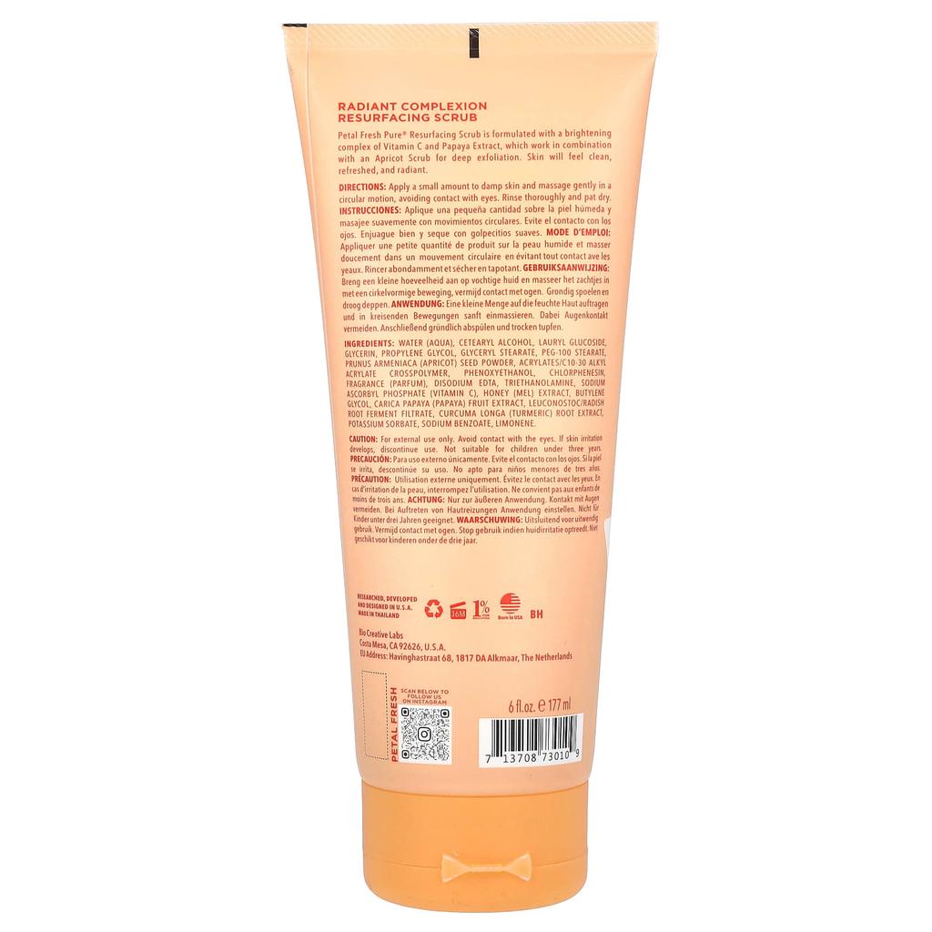 Pure Radiant Complexion Resurfacing Scrub, Papaya, 177Ml(6Fl Oz)