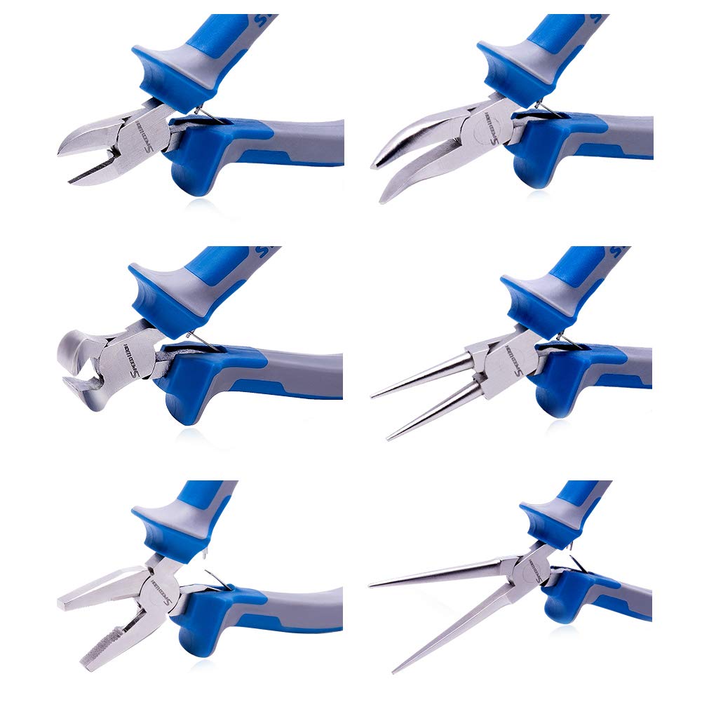 SPEEDWOX Mini Pliers 6 with Storage Cutting Precision Strong Professional Repair Accessory Micro Handmade Hobby Handicraft Beginner Set, Pieces, Case,
